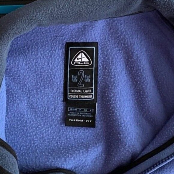 Nike ACG Thermal Layer 2 Jacket Women's Full Zip Blue Fleece Size Small - Picture 9 of 10
